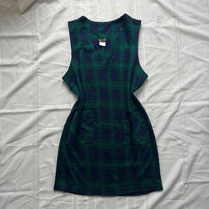 Vintage Steven Alan Cottagecore A-Line Dress Plaid Sleeveless Schoolgirl Size 16